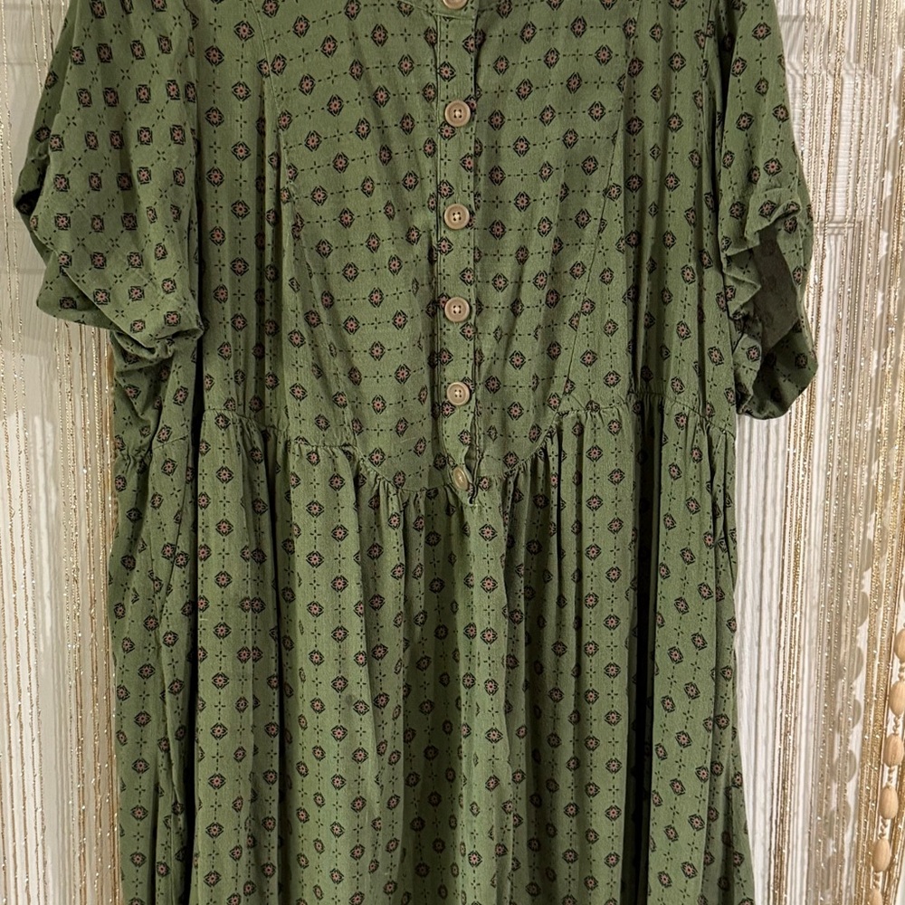 Torrid Olive Green Patterned Midi Dress